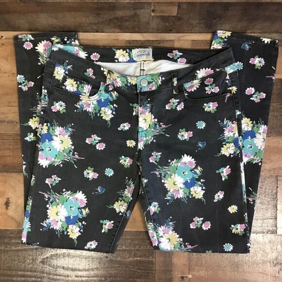 Aeropostale Jeans Ashley Ultra Skinny Black Floral Print Size 13 14R Juniors - Picture 5 of 8